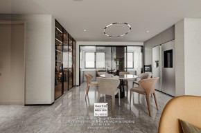 九龍倉翠樾庭現(xiàn)代簡約風格四居室餐廳裝修效果圖