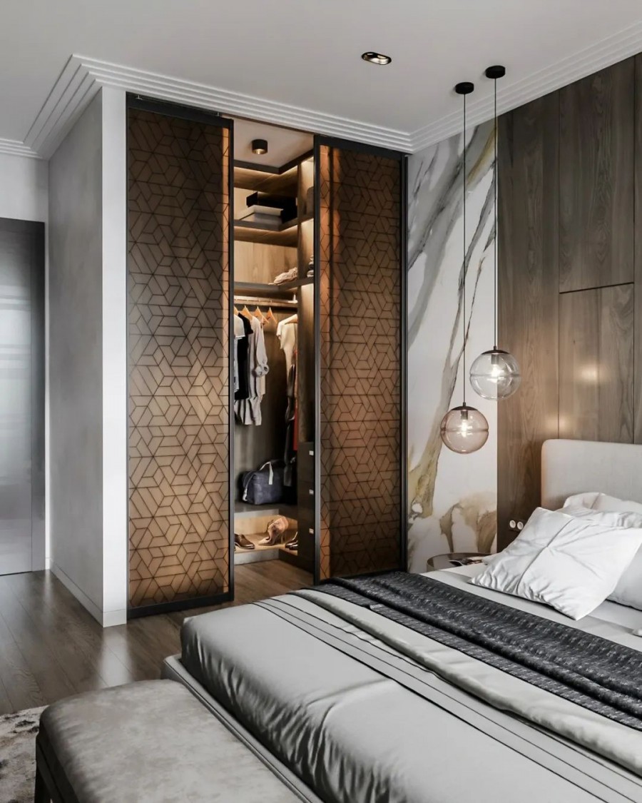 輕奢風(fēng)格三居室臥室裝修效果圖