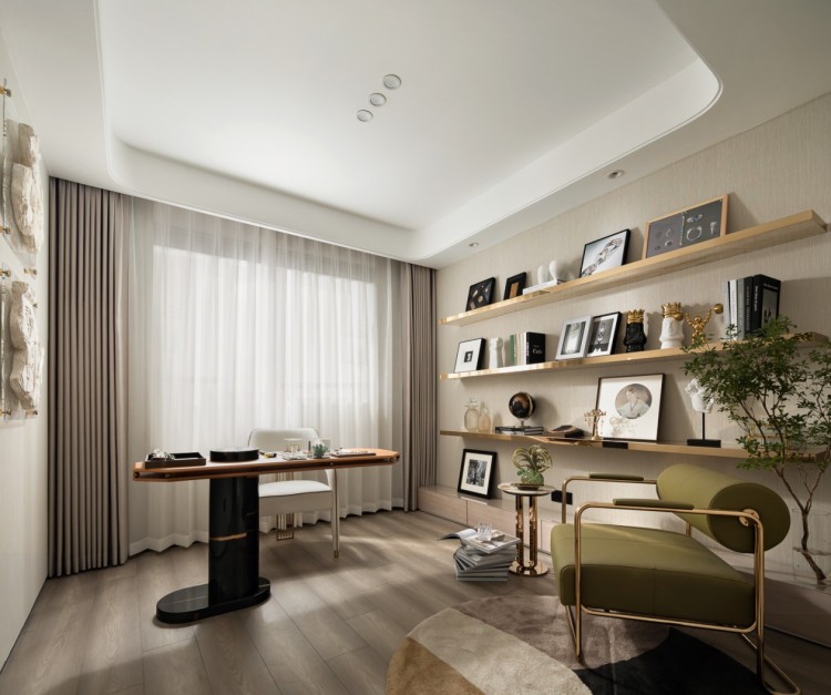 混搭風(fēng)格三居室書房裝修效果圖