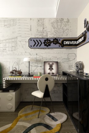 混搭風(fēng)格三居室書房裝修效果圖