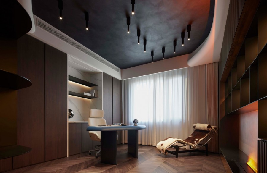 現(xiàn)代簡約風格別墅書房裝修效果圖