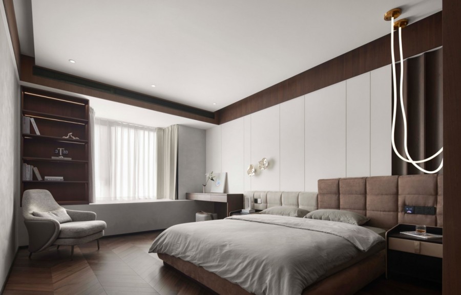 現(xiàn)代簡約風格別墅臥室裝修效果圖