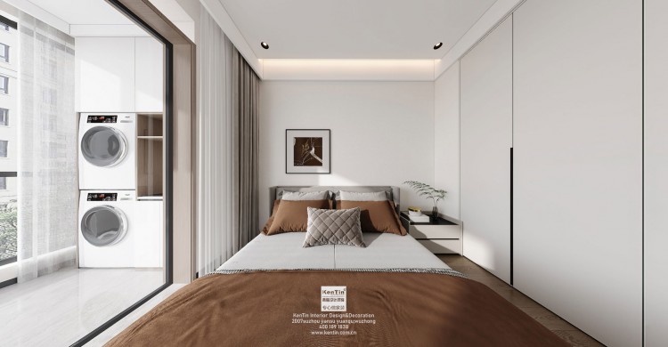 九龍倉(cāng)翠樾庭現(xiàn)代簡(jiǎn)約三居室臥室裝修效果圖