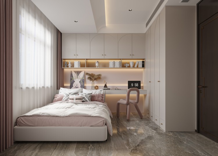 現(xiàn)代中式四居室兒童房1裝修效果圖