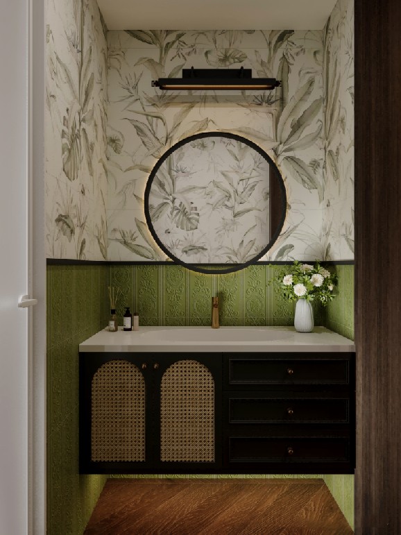 法式復(fù)古三居室衛(wèi)生間裝修效果圖