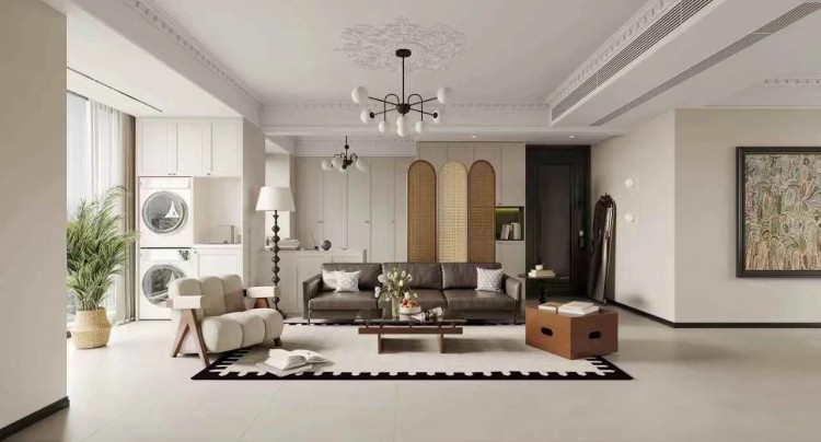 法式復(fù)古三居室裝修效果圖