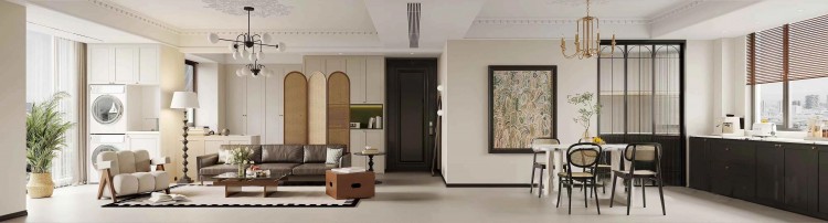 法式復古三居室客廳3裝修效果圖