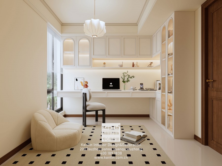 陽(yáng)光假日復(fù)式法式復(fù)古書(shū)房裝修效果圖