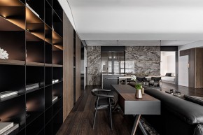 現(xiàn)代簡(jiǎn)約大平層書(shū)房裝修效果圖