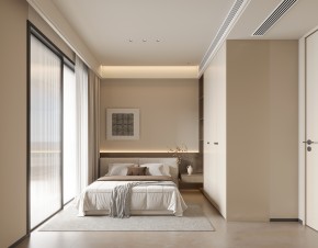 現(xiàn)代簡(jiǎn)約三居室臥室1裝修效果圖