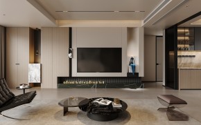 現(xiàn)代簡(jiǎn)約三居室客廳1裝修效果圖