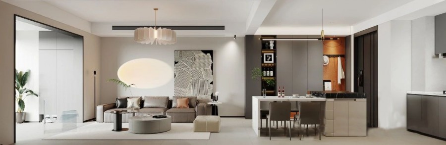 意式簡(jiǎn)約三居室餐廳1裝修效果圖