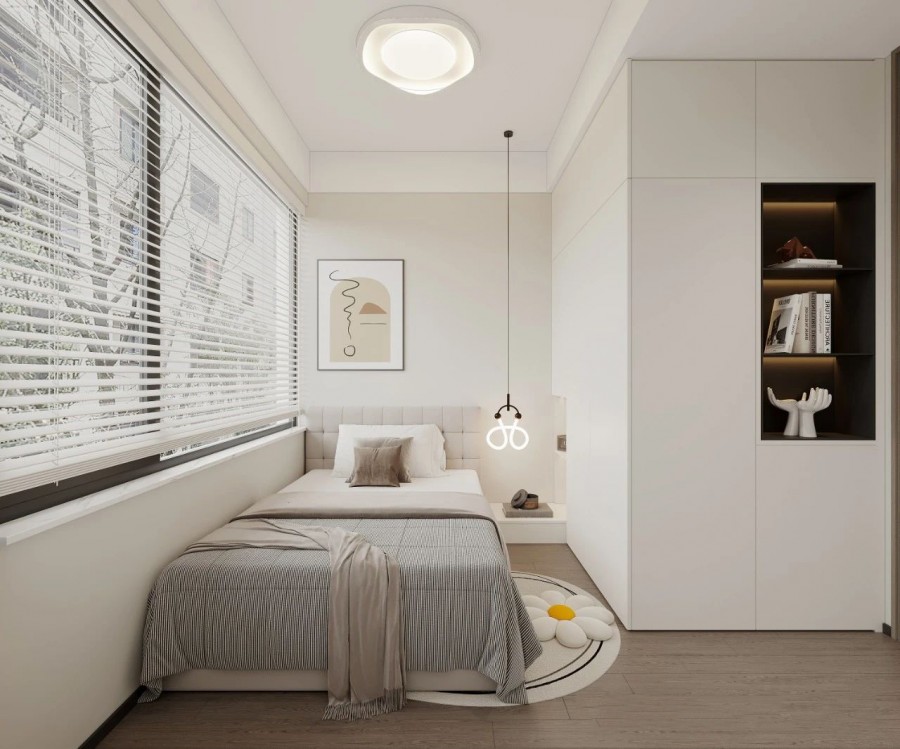 意式簡(jiǎn)約三居室臥室2裝修效果圖