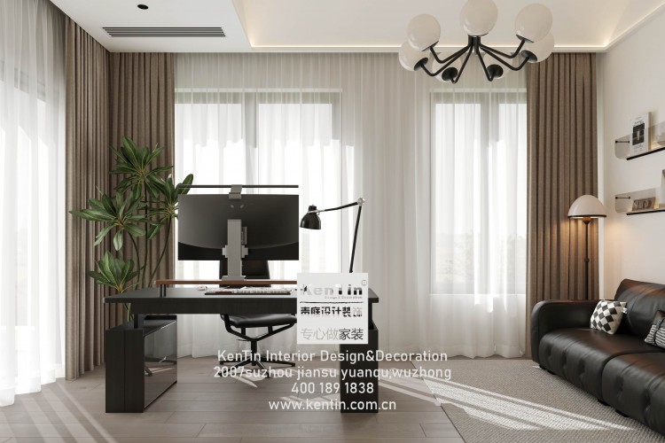 正榮國(guó)領(lǐng)意式簡(jiǎn)約別墅書(shū)房裝修效果圖