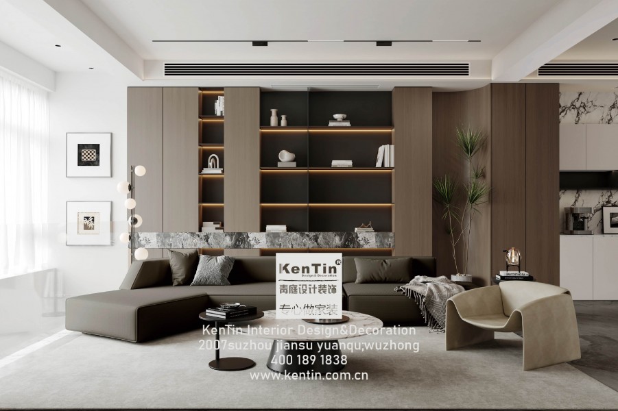 正榮國領(lǐng)意式簡約別墅客廳裝修效果圖