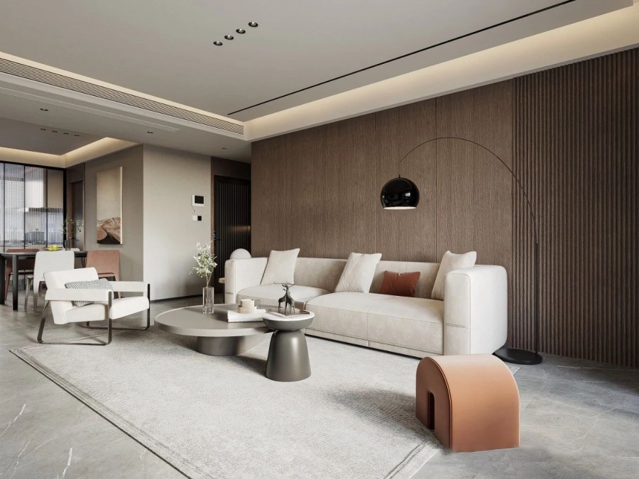 現(xiàn)代簡約三居室書客廳裝修效果圖