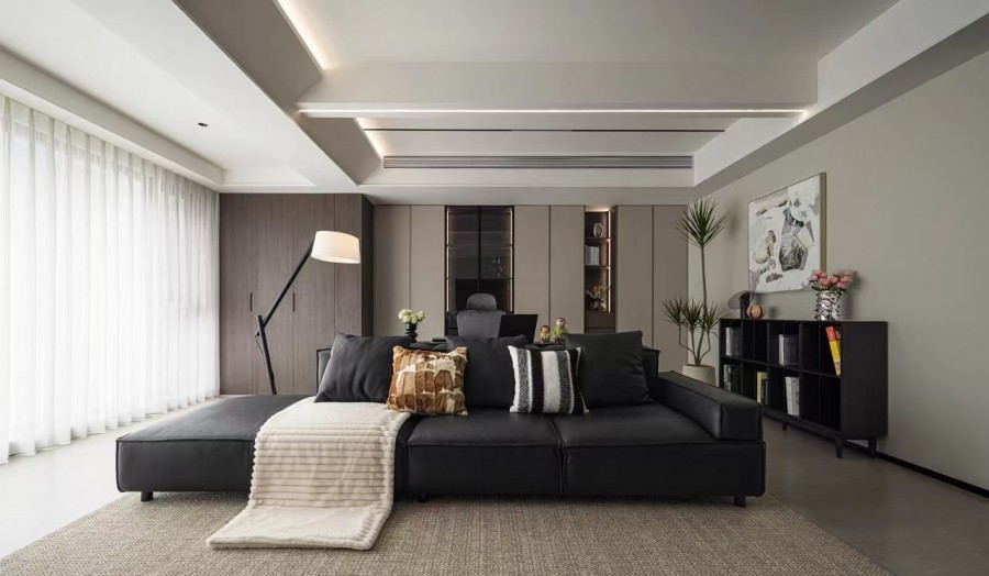 現(xiàn)代簡(jiǎn)約三居室客廳1裝修效果圖