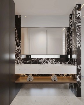 現(xiàn)代簡(jiǎn)約大平層三居室衛(wèi)生間1裝修效果圖