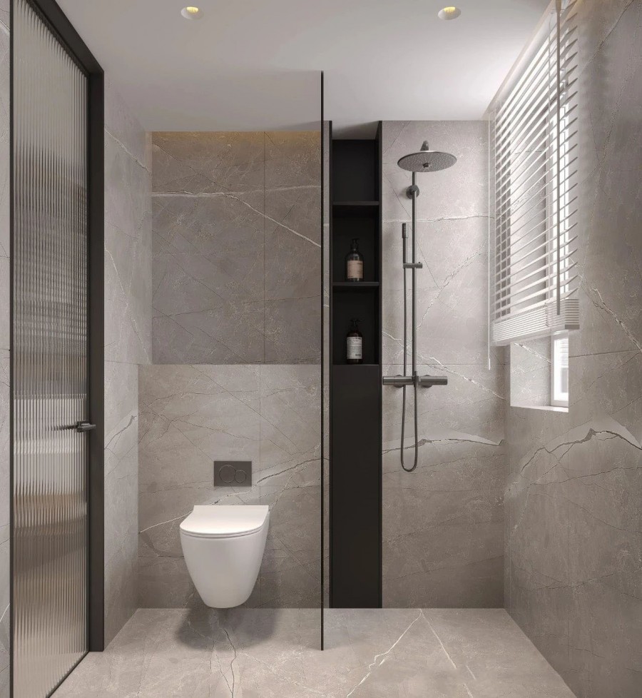 現(xiàn)代簡(jiǎn)約大平層三居室衛(wèi)生間裝修效果圖