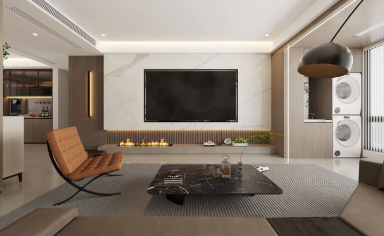 現(xiàn)代簡(jiǎn)約三居室客廳裝修效果圖