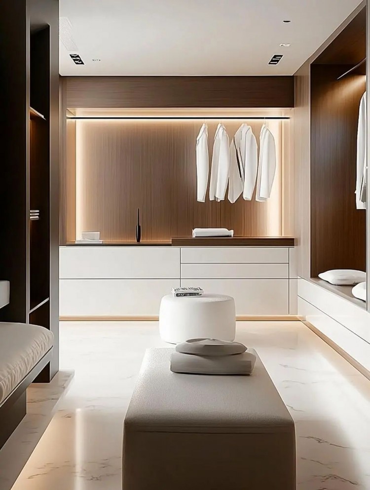 現(xiàn)代中古風(fēng)衣帽間三居室裝修效果圖