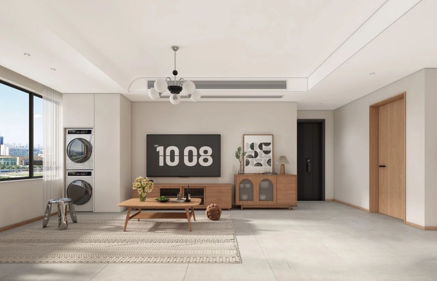 現(xiàn)代原木風(fēng)三居室裝修效果圖