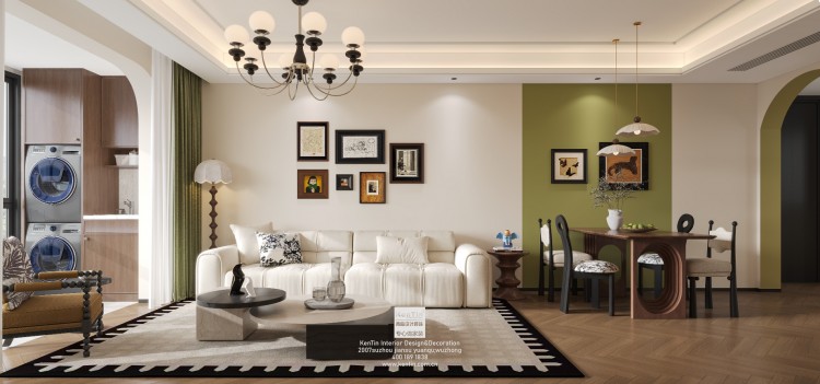 紫珺蘭園法式復(fù)古三居室裝修效果圖