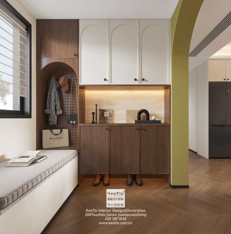 紫珺蘭園法式復古三居室玄關裝修效果圖