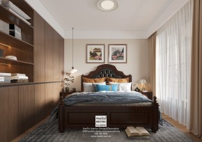 紫珺蘭園法式復(fù)古三居室臥室1裝修效果圖