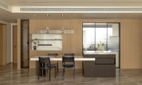 極簡(jiǎn)原木風(fēng)三居室餐廳裝修效果圖_副本