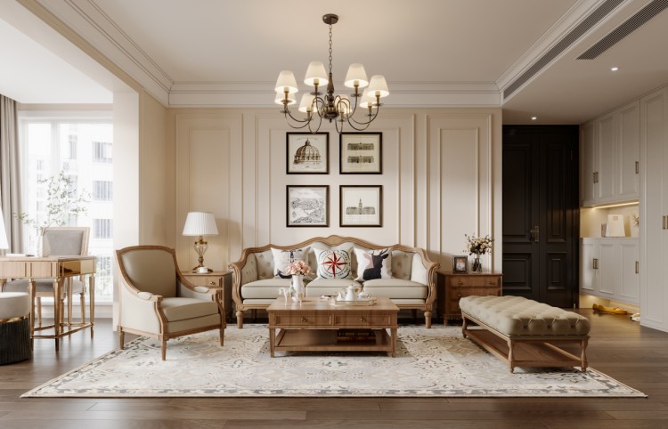 美式三居室裝修效果圖