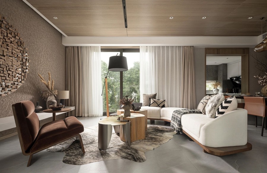 中式風格三居室客廳裝修效果圖