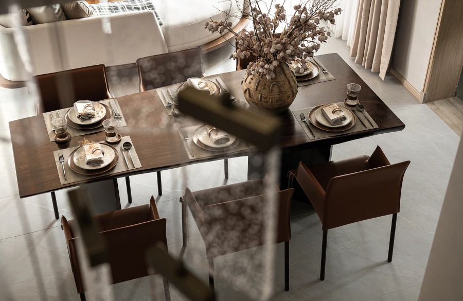 中式風格三居室餐廳裝修效果圖1