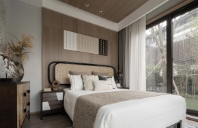 中式風格三居室臥室裝修效果圖1