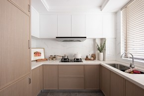 北歐原木風(fēng)三居室廚房裝修效果圖