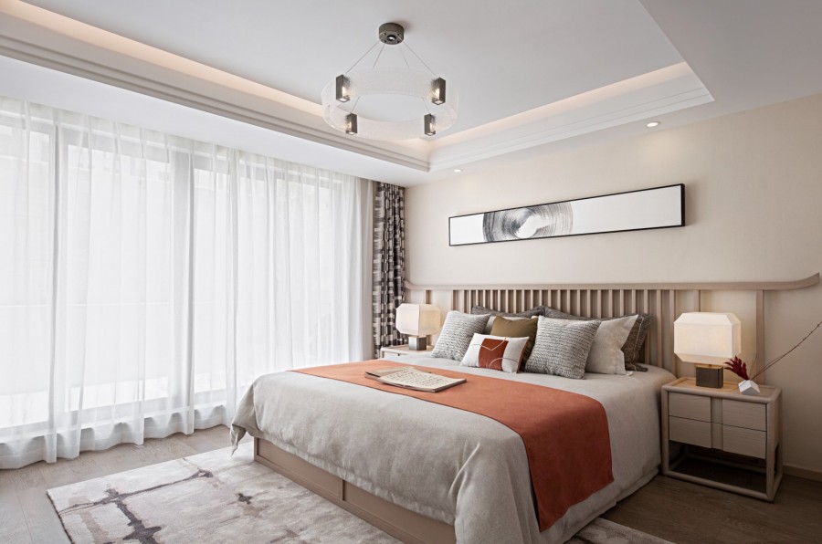 北歐原木風(fēng)三居室臥室裝修效果圖