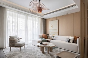 北歐原木風(fēng)三居室客廳裝修效果圖