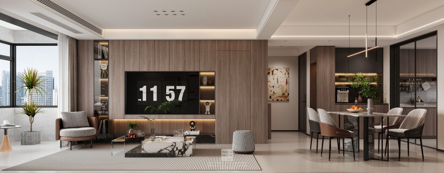 絡(luò)香路三號(hào)意式極簡(jiǎn)三居室客廳裝修效果圖