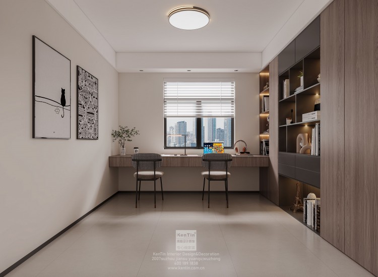 絡(luò)香路三號意式極簡三居室書房裝修效果圖