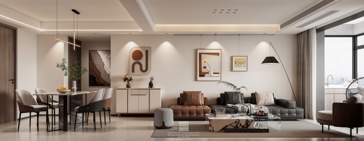 絡(luò)香路三號(hào)院意式極簡(jiǎn)三居室裝修效果圖