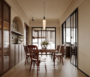 太澤之星復(fù)古風(fēng)大平層餐廳裝修效果圖