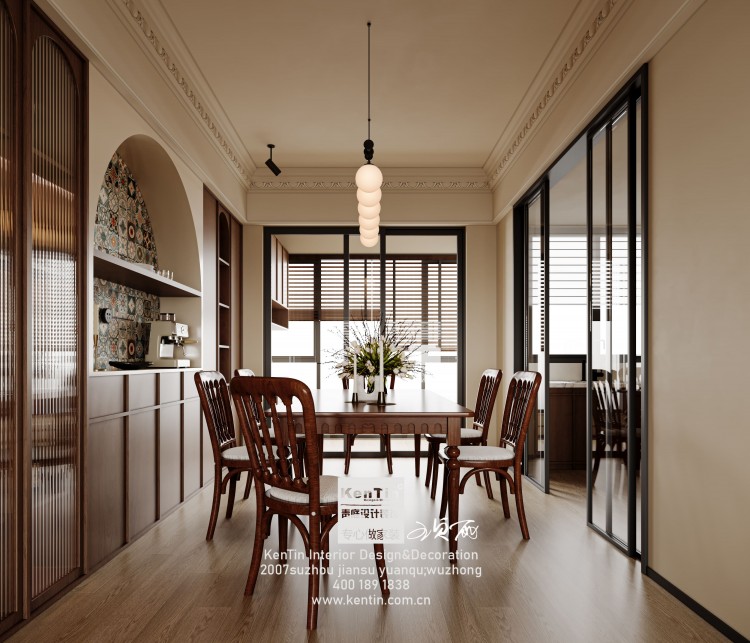 太澤之星復(fù)古風(fēng)大平層餐廳裝修效果圖