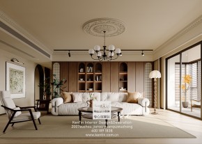 太澤之星復(fù)古風(fēng)大平層客廳裝修效果圖