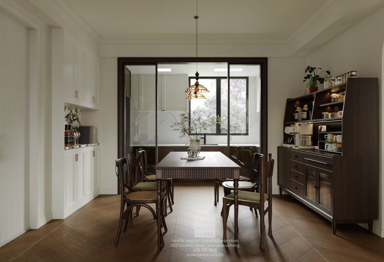 藍(lán)光天悅城美式復(fù)古三居室餐廳裝修效果圖