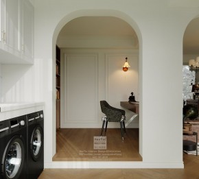 藍(lán)光天悅城美式復(fù)古三居室陽臺(tái)裝修效果圖