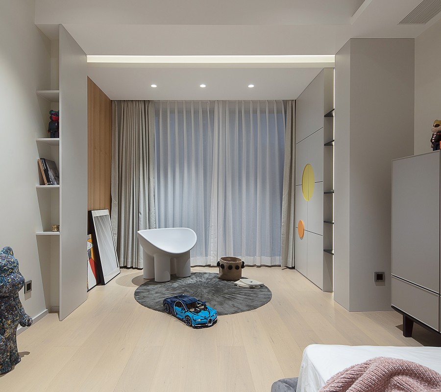 現(xiàn)代簡約大平層三居室裝修兒童房效果圖