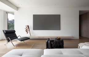 現(xiàn)代極簡風(fēng)三居室裝修客廳效果圖