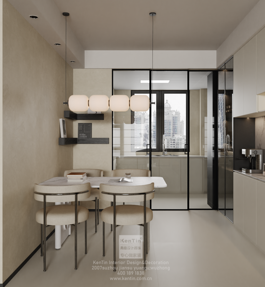 雍景灣現代簡約三居室裝餐廳修效果圖