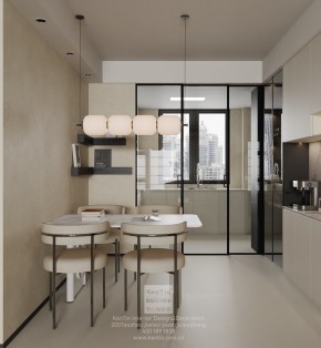 雍景灣現代簡約三居室裝餐廳修效果圖