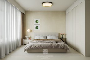 雍景灣現代簡約三居室臥室裝修效果圖